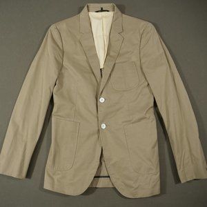 Rag & Bone Sport Coat Blazer Mens 36 Two Button Khaki Plaid Hand Tailored Slim